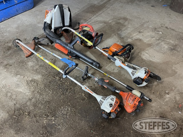 Lot of gas-powered yard tools to include: